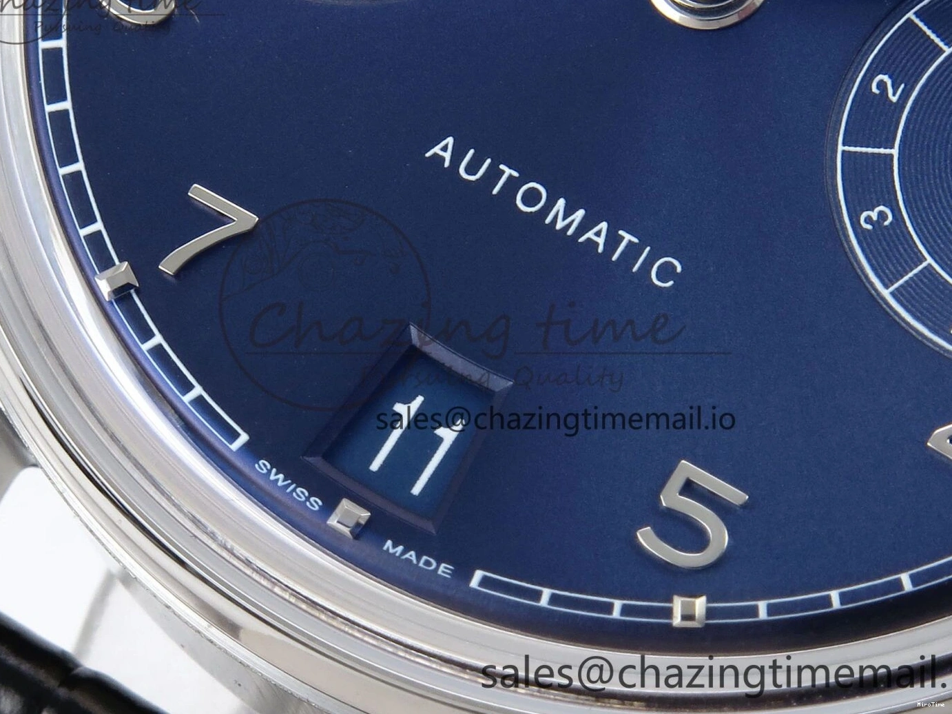 MIROTIME 0127 Portugieser Automatic SS IW501704 APSF 1:1 Best Edition Blue Dial on Black Leather Strap A HighPerformance 7008